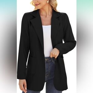 Norton McNaughton Womens 2 Button Black Blazer